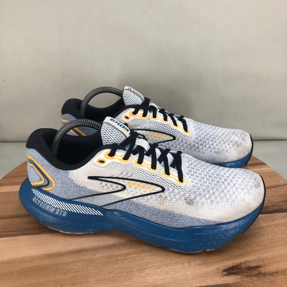 Brooks Glycerin GTS 21 Mens Running Shoes Grey Blue Size 10 Medium D Cushioned